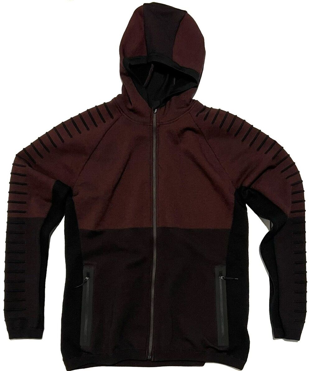 Smartwool Intraknit Merino Fleece Full Zip Hoodie Mens Sz XL Maroon Red PRE-WORN